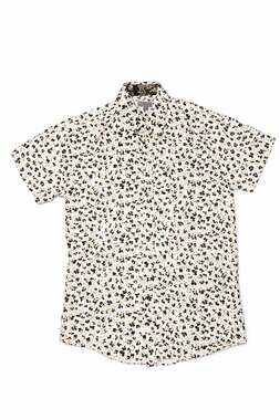 Planet B Men's Scattered Floral Ditsy Print Short Sleeve Button-Down Shirt